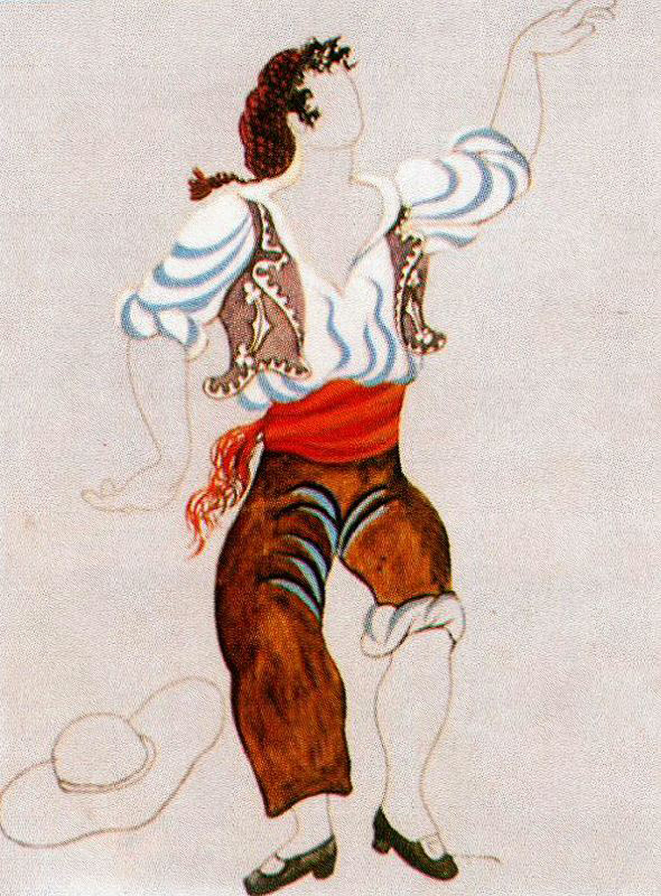 Picasso Costume design for ballet Tricorne 1917